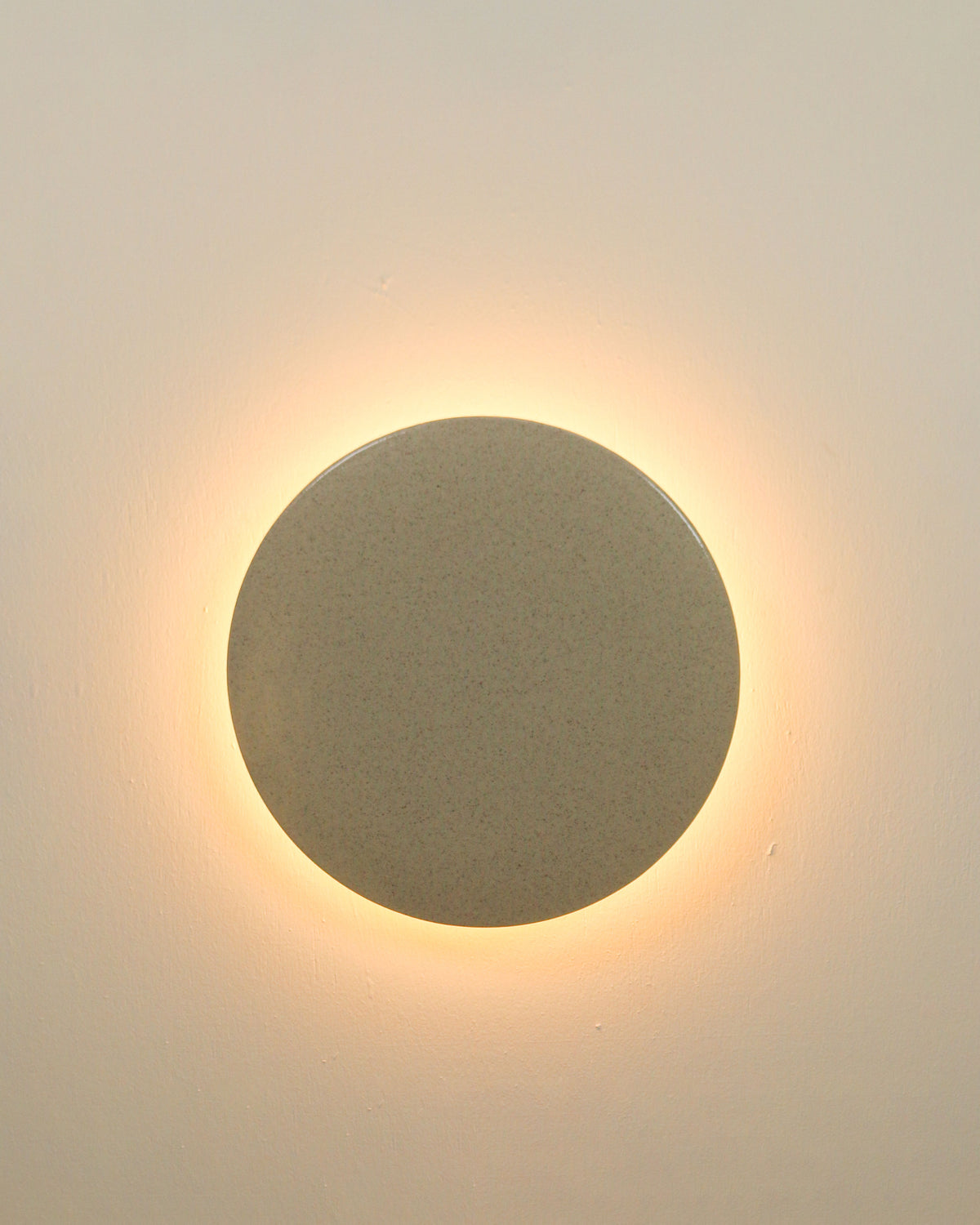 Small Backlit Disc Wall Light in Shale
