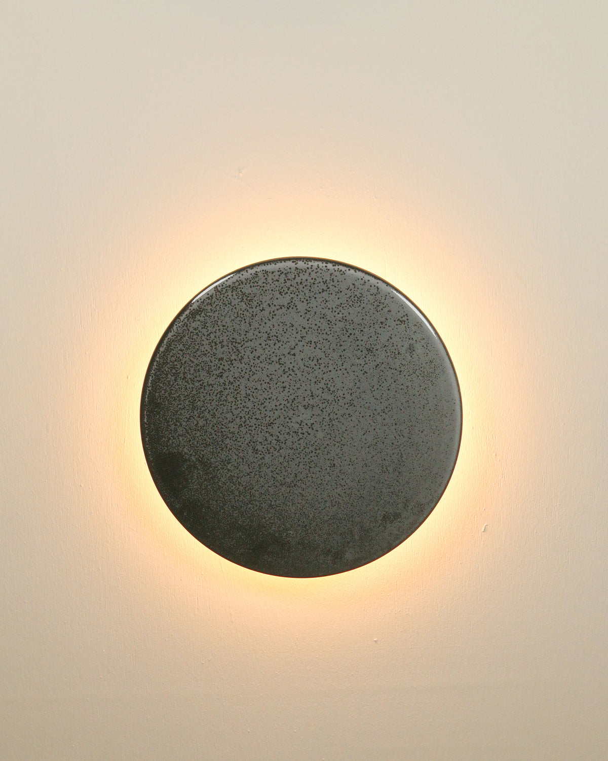 Small Backlit Disc Wall Light in Storm