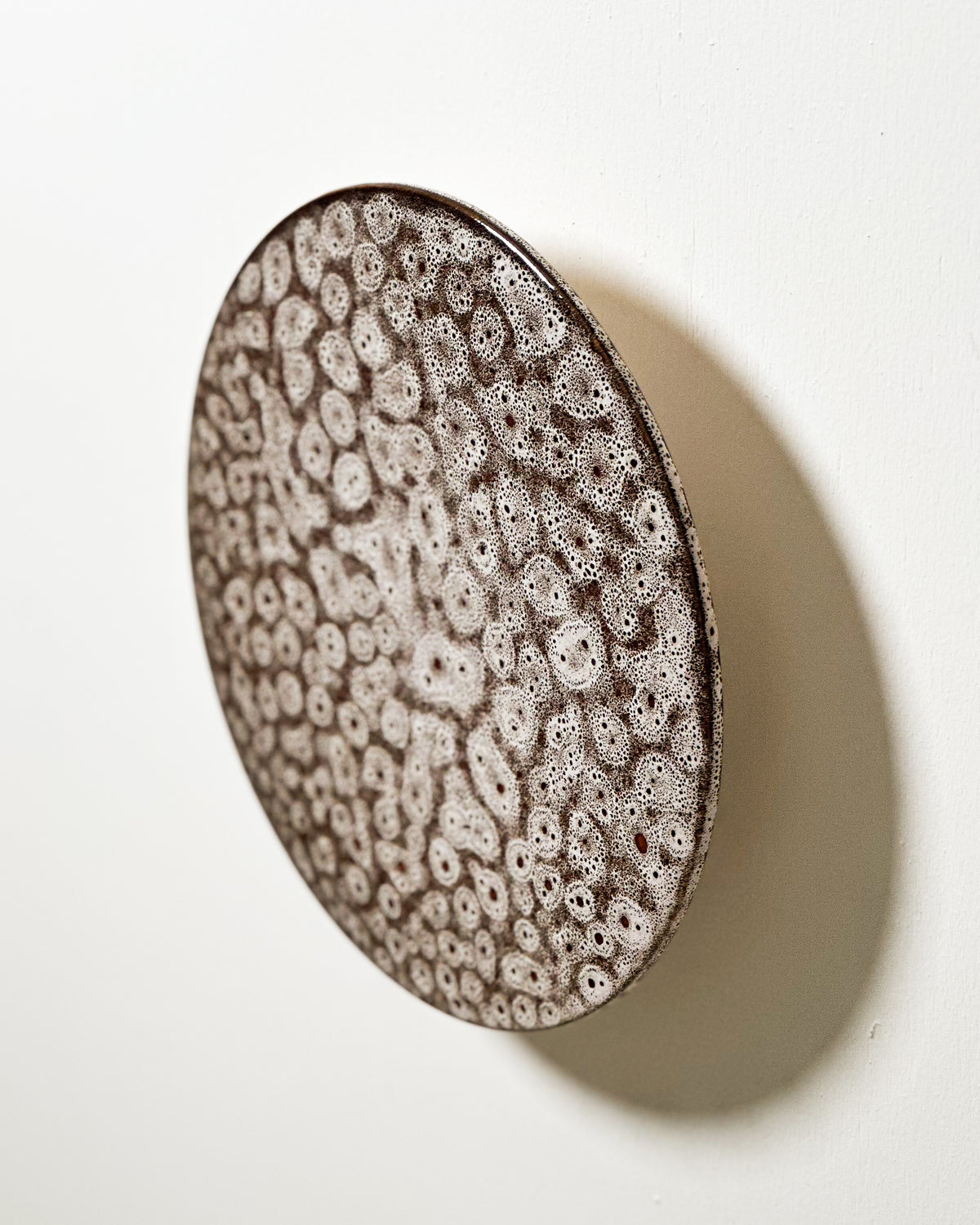 Large Backlit Disc Wall Light in White Ochre