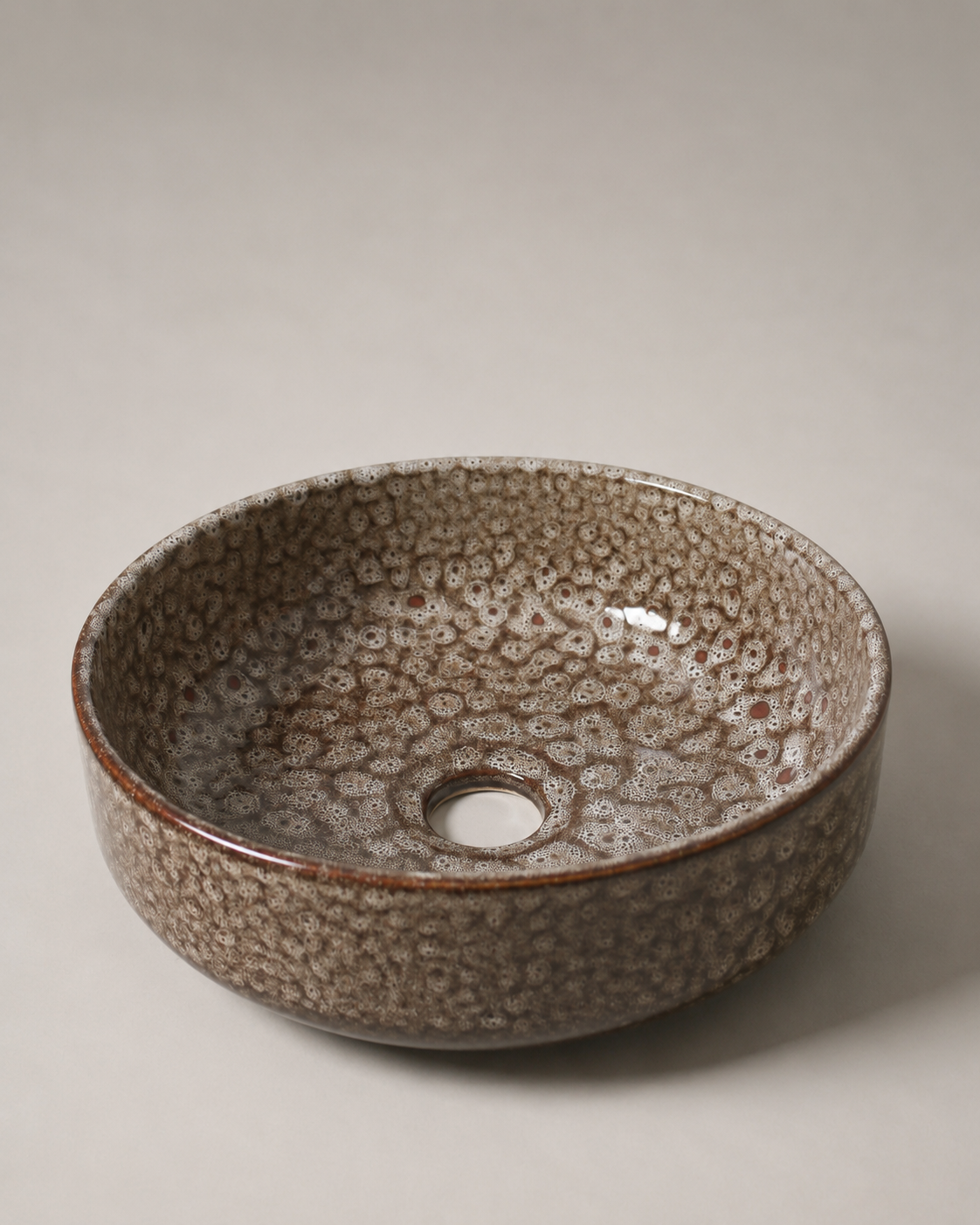 Clay 300 Round Hand Basin in White Ochre