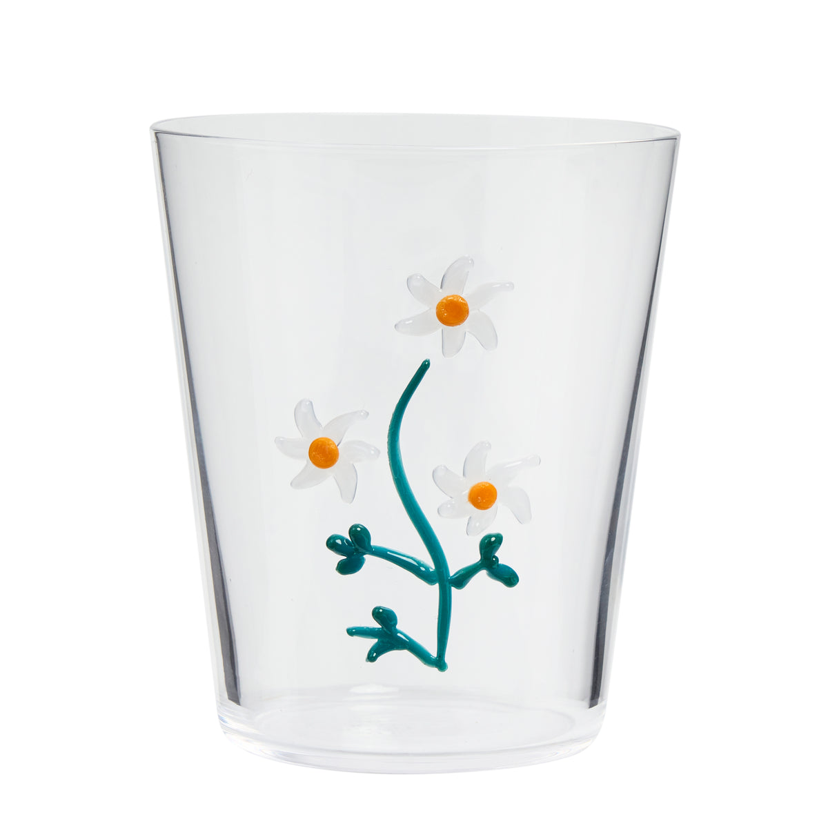Botanical Icons Glass Tumbler in Flannel Flower