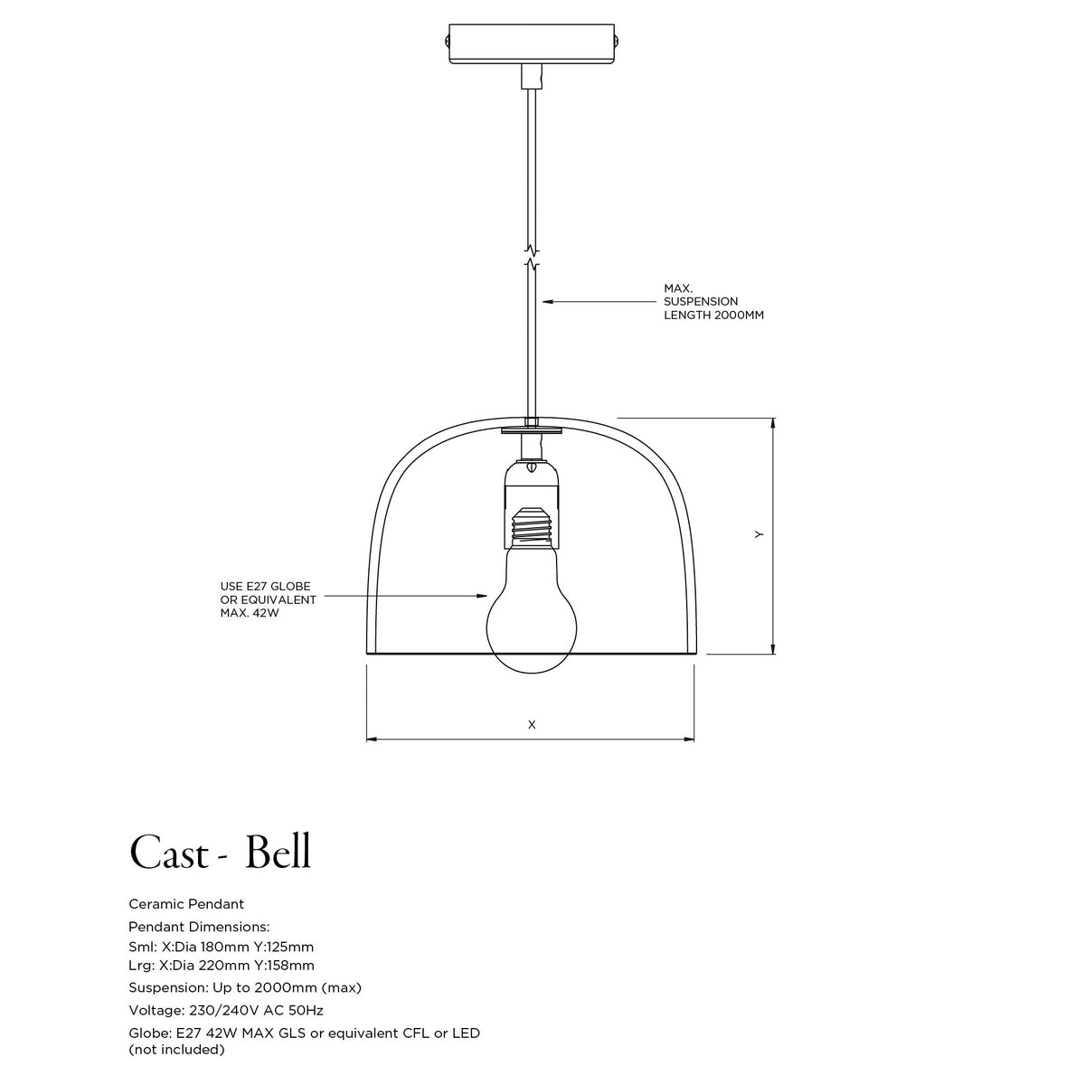 Small Bell Pendant Light in Saltbush