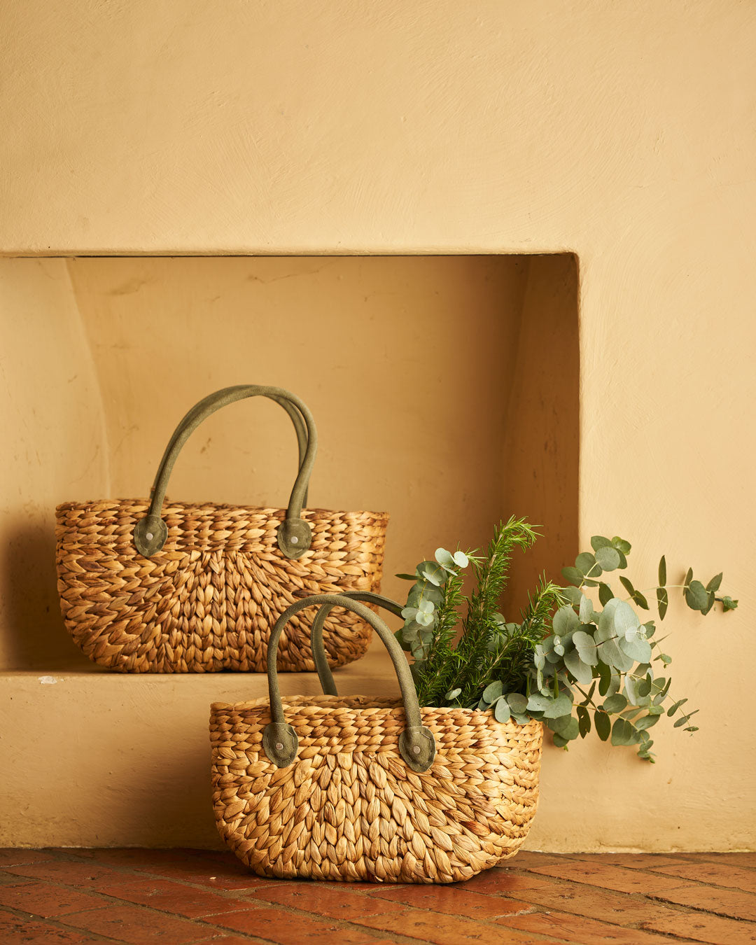 Harvest Baskets Set of 2 / Forest Green