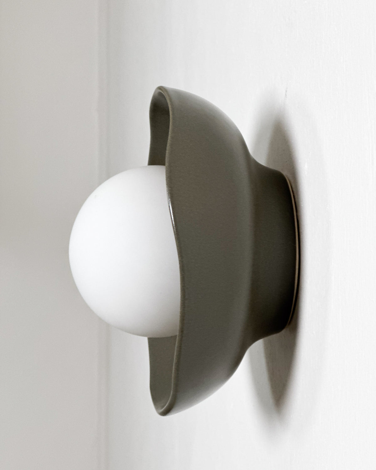 Shell Sconce Light in Olive