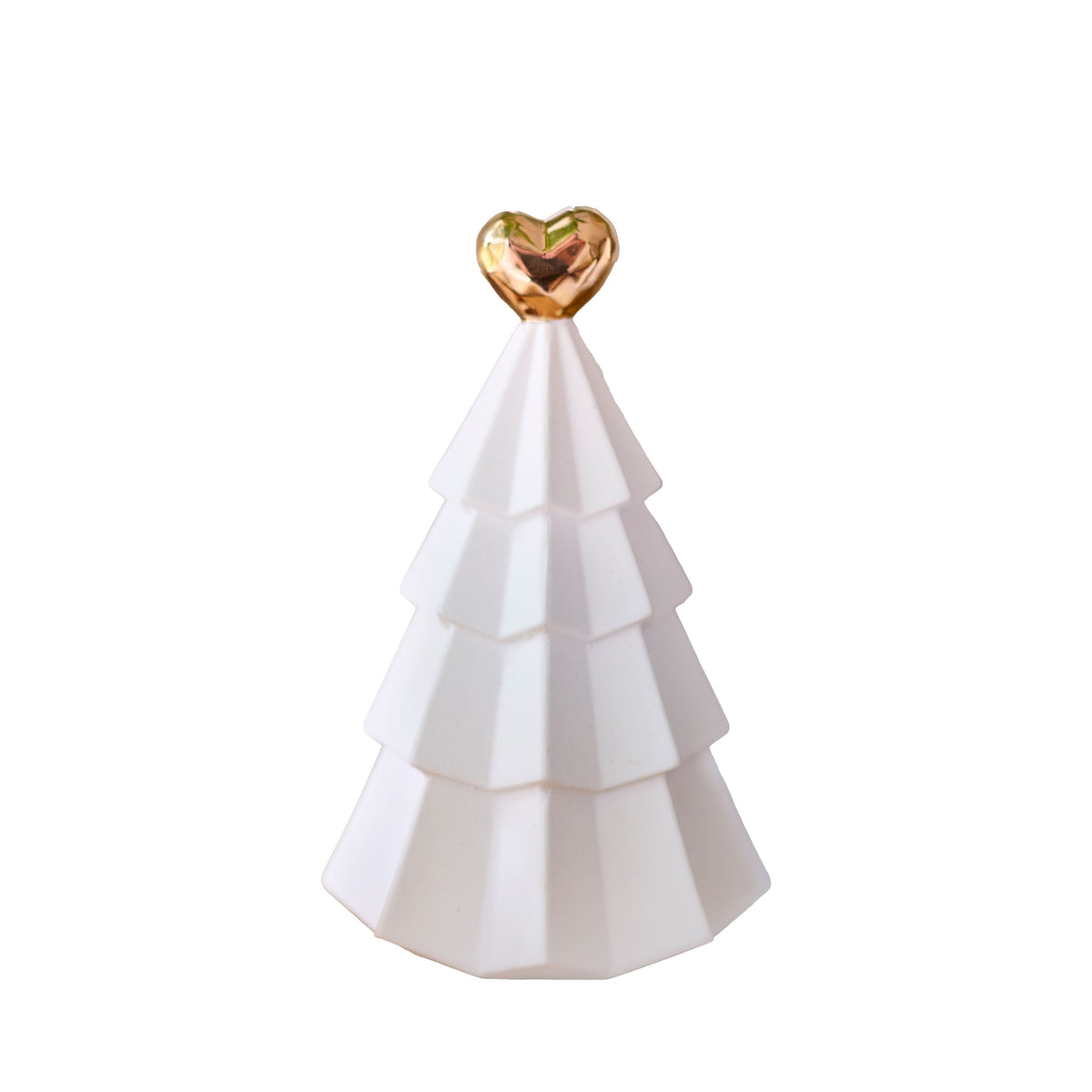 Ceramic Christmas Tree Ornament with Gold Heart