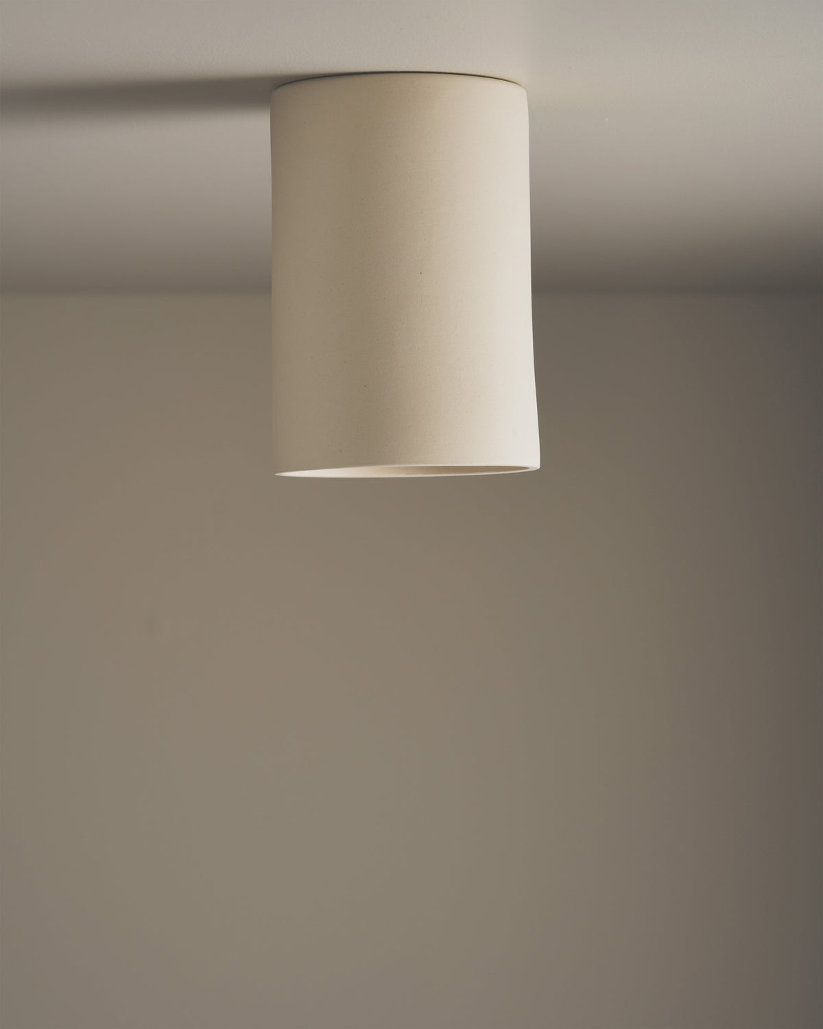 Tall Cylinder Ceiling Light in Bone
