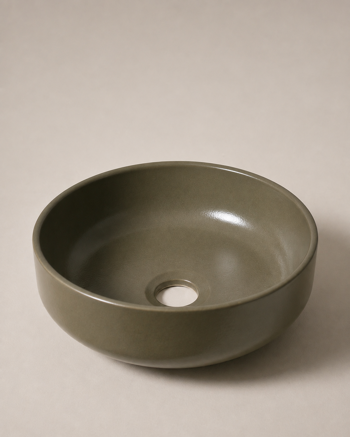 Clay 300 Round Hand Basin in Olive
