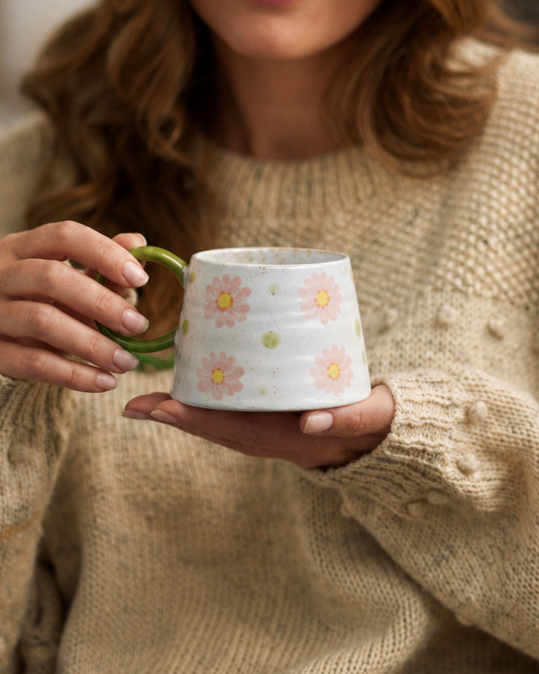 Quinn Large Handled Mug / Flower Garden