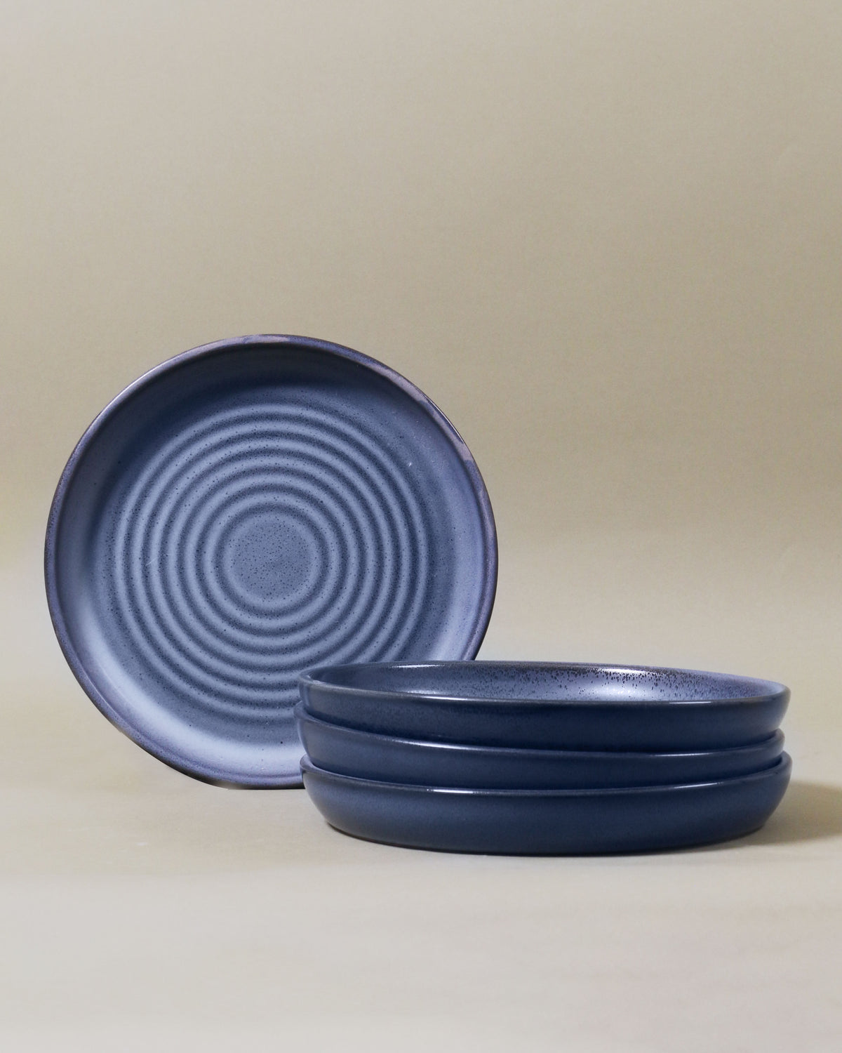 Set of 4 Potters Collection 19.1cm Plates / Blue Storm