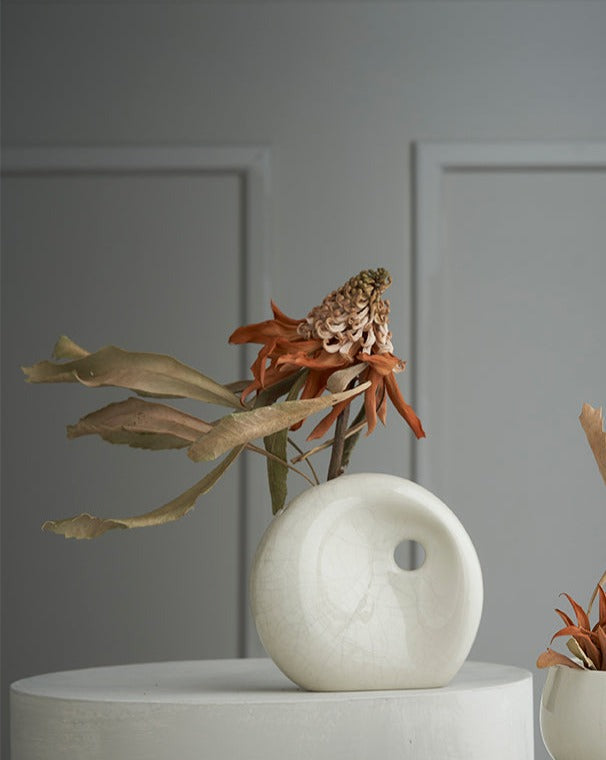 Eternity Vase / White Crackle