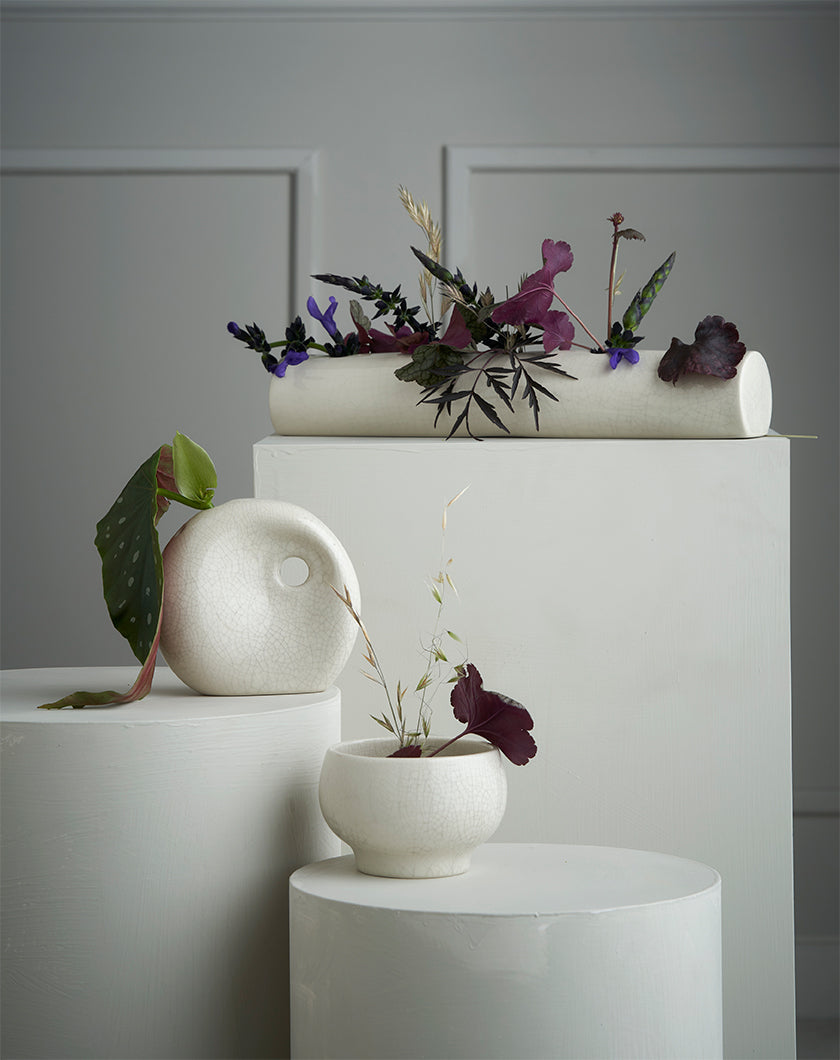 Flower Log / White Crackle