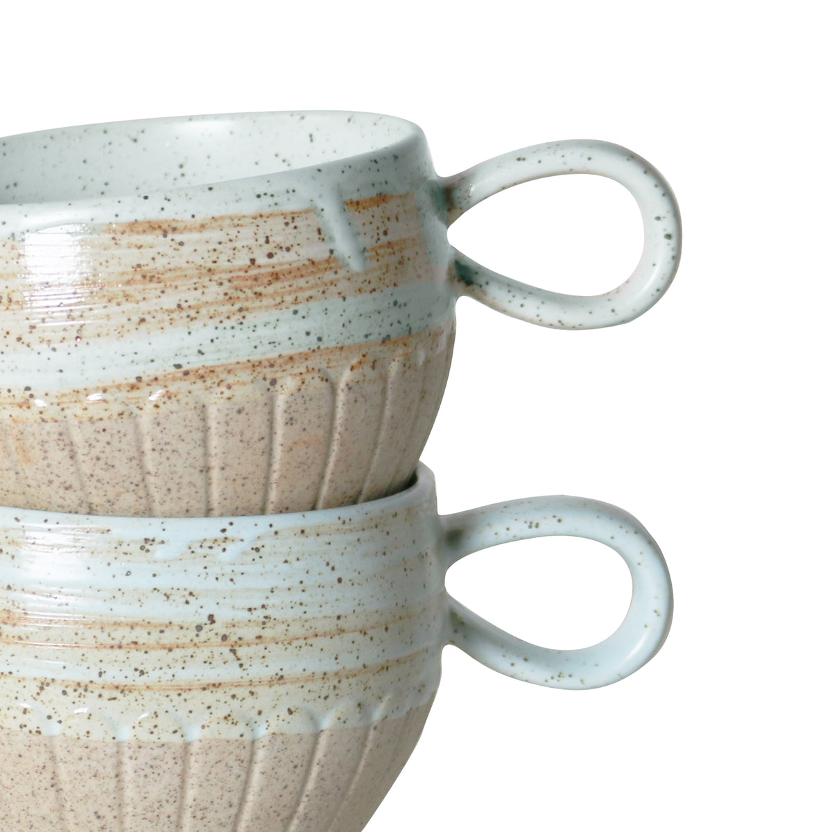 Set of 2 Ceylon Mugs / Duck Egg