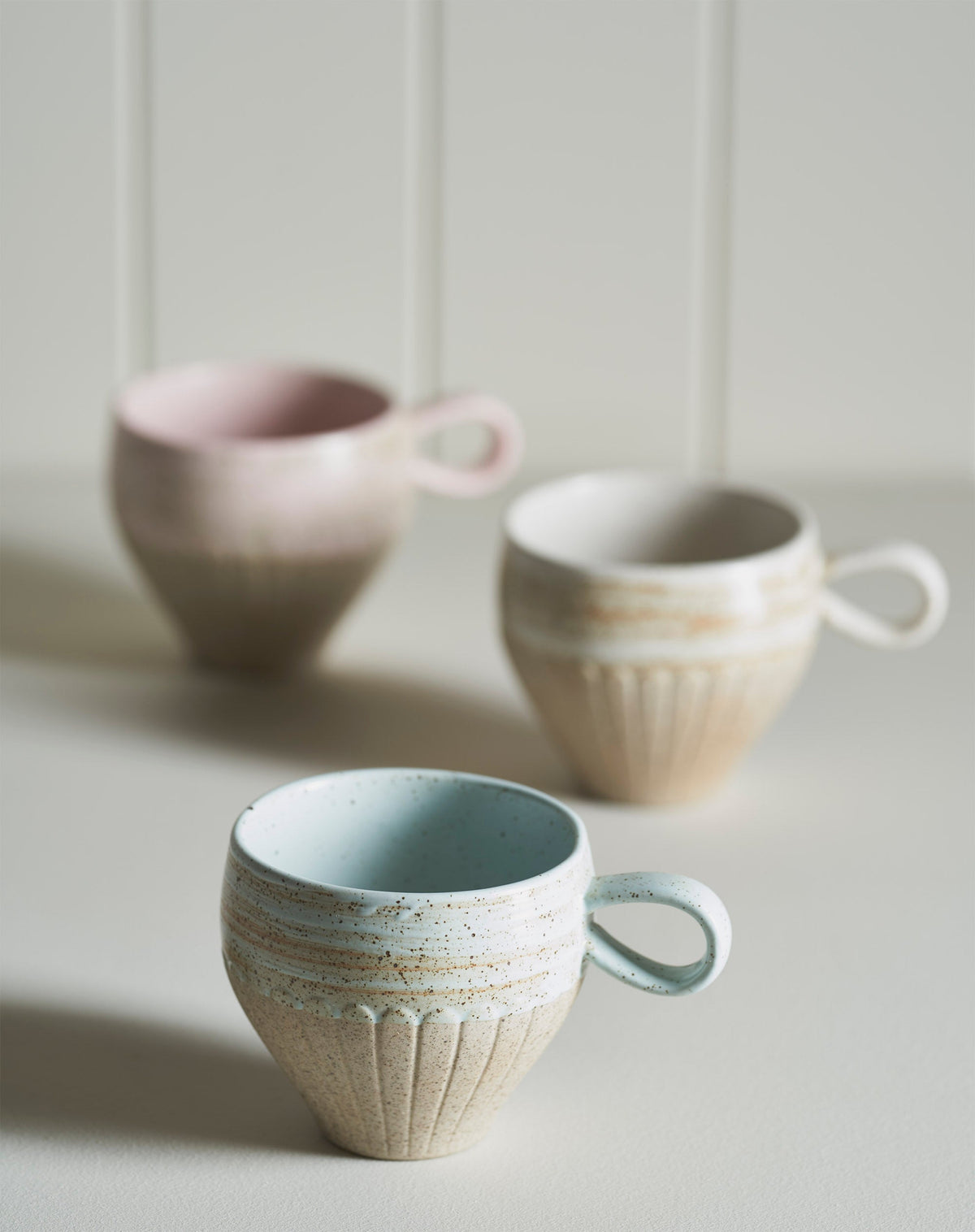 Set of 2 Ceylon Mugs / Duck Egg